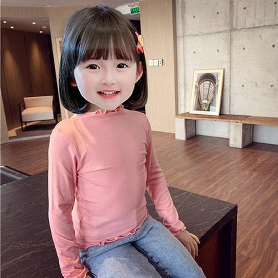 Girls' Lace Long Sleeve T-Shirt - Lightweight Spring/Autumn Korean Fashion Top