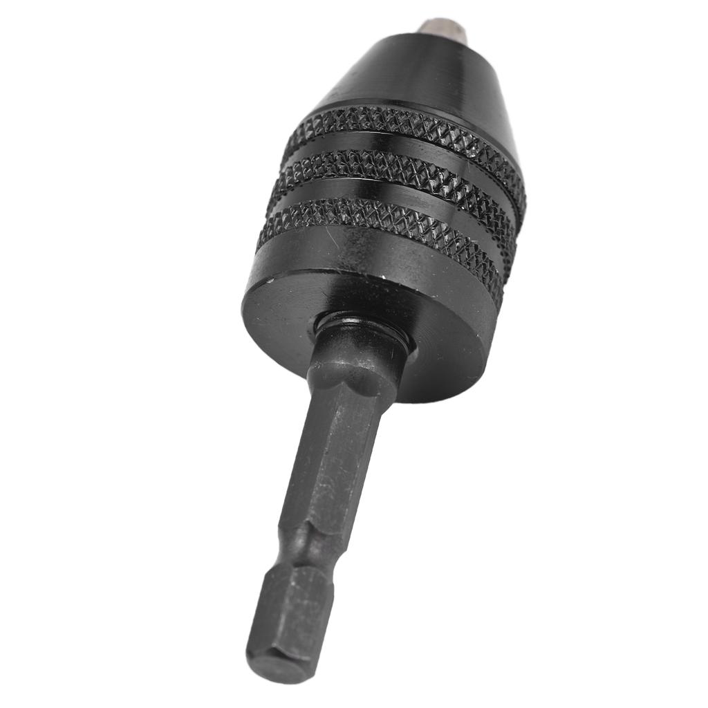 Bezklíčové sklíčidlo vrtačky Adaptér bitů pro rázový utahovák 3 čelisti 1/4" šestihranná stopka 0.6?8mm Černá