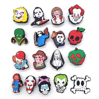 Halloweenowa Noc Postać z Horroru Klamry do Butów Crocs - Miękkie Gumowe Akcesoria z PVC