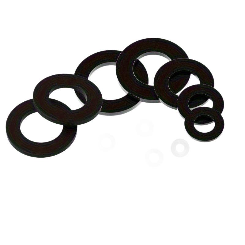 120-Piece Black Nylon Insulating Flat Washer Set with Plastic Gaskets