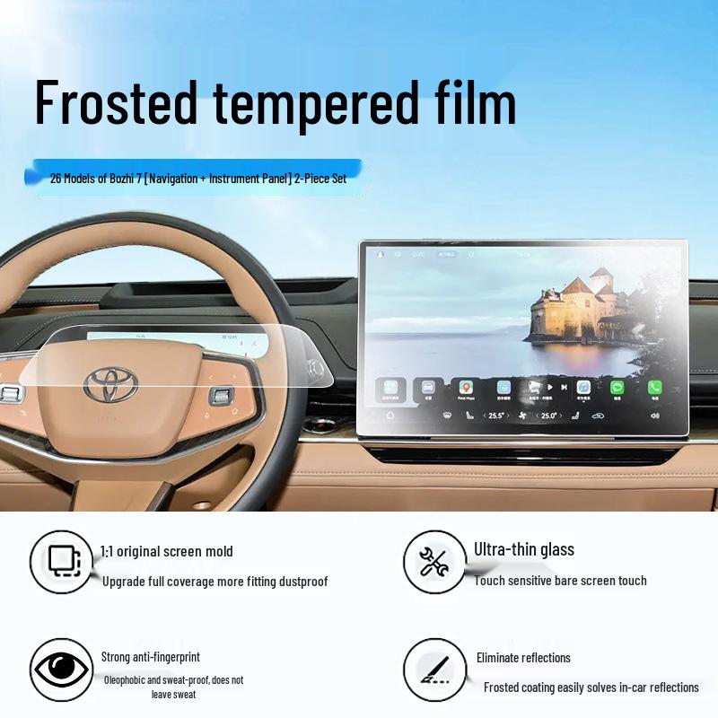 Compatible Tempered Screen Film for 26 Toyota Yaris L Models – Interior Navigation Console Protection