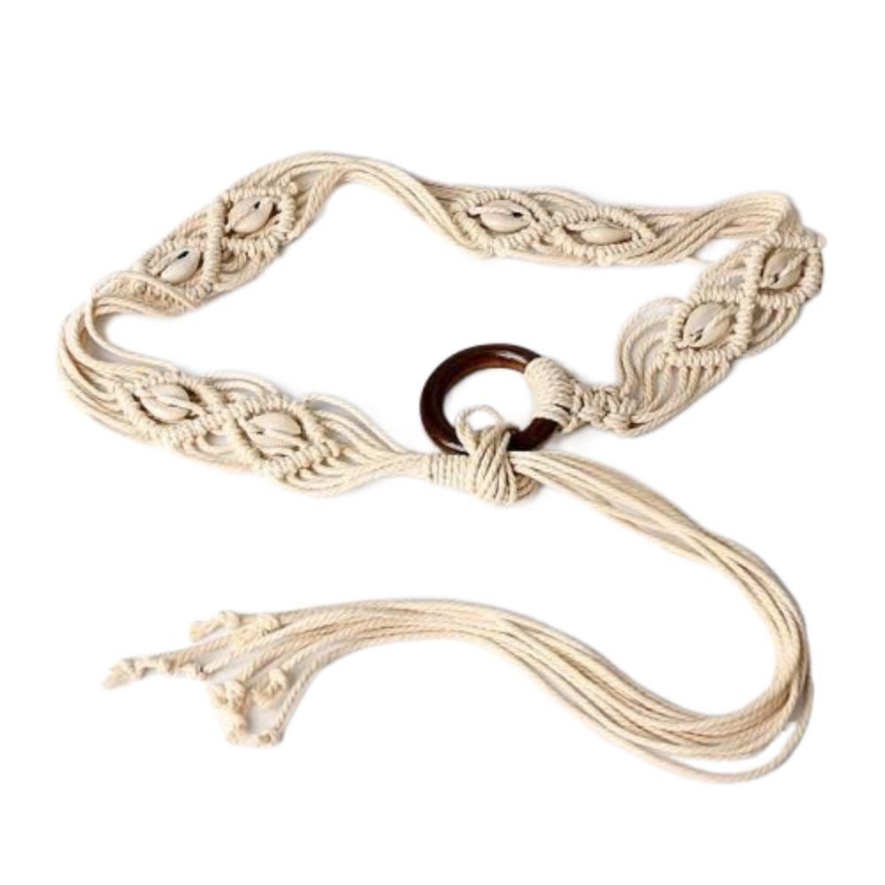 Bohemia Braided Waist Chain Versatile Lace-up Waist Belt Retro Tie Waist Rope  Women's Fashion