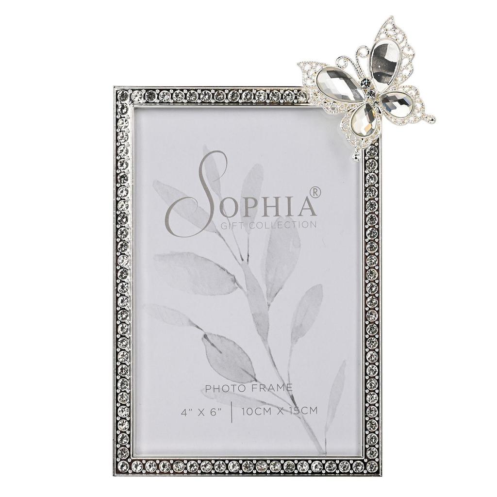 Sophia Crystal Photo Frame with Butterfly 4 X 6