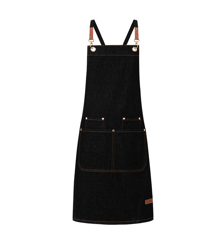 Waterproof Oil-Proof Fashion Denim Apron for Adults - Perfect for Kitchen, Catering, and Coffee Shop Work