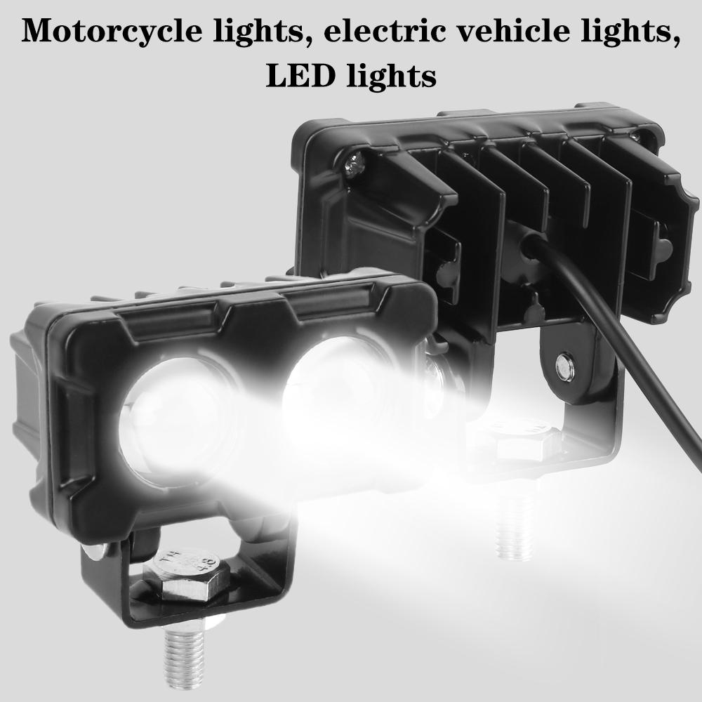 Motorcycles Auxiliary Fog Lamp Motorcycle LED Dual Color White Yellow Light Motorcycle Accessories 1PCS 20W Lens Spotlight Double Lenses Spotlight