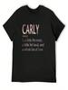 Carly Girl Name Definition T-Shirt Clothing Custom T-Shirts Blacks Plain Unisexs T Shirt