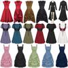 Foreign Trade Hot-Selling European and American Plus-Size Steampunk Gothic Victorian Era Ruffled Sleeveless Dress for Women