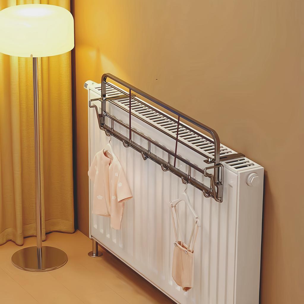 Metal Radiator Clothes Drying Rack – Easy Install Hook Design Hanger for Clothes, Socks, Shoes & Winter Clothing