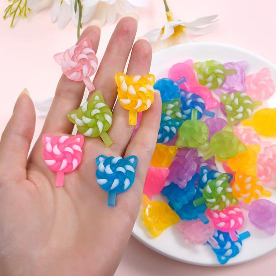 

10 шт. Аксессуары из смолы Сердце / животное в форме свечения в темноте Леденец на палочке Поделки из смолы для украшения дома