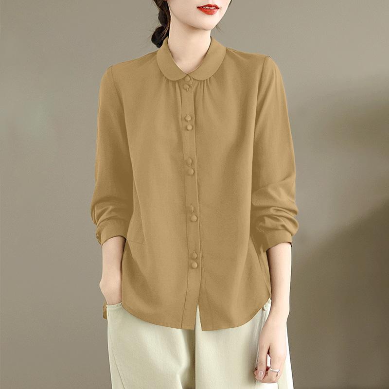 ZANZEA Women Solid Color Loose Casual Long Sleeve Blouse