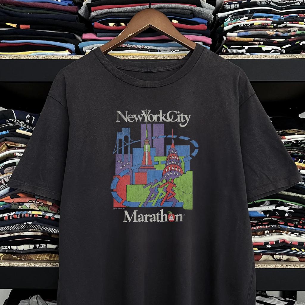 90s New York City Marathon Aged T-Shirt Black XL
