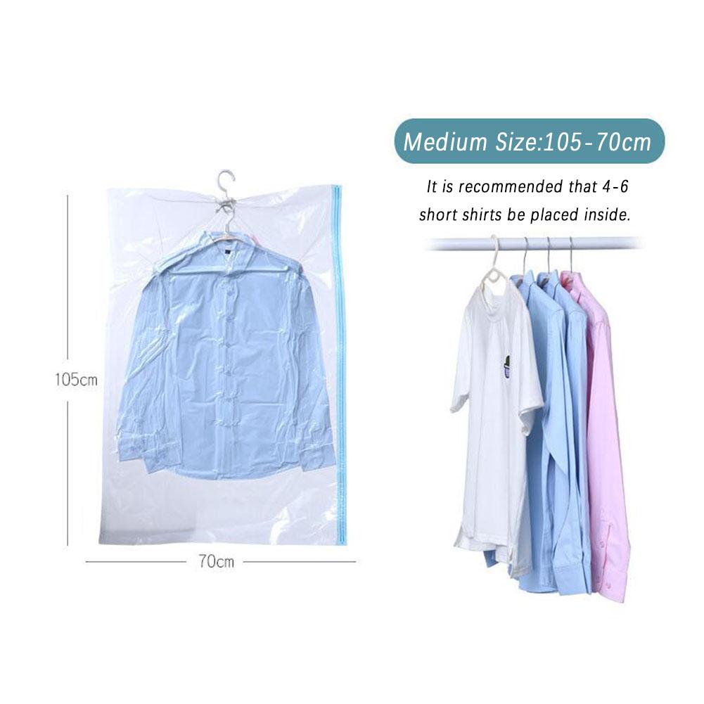 Space Saver Hanging Clothing Compression Bag Transparent Large Size Thickening Vacuum Bag Giving Large Vacuum Pump and Sealing Scratch