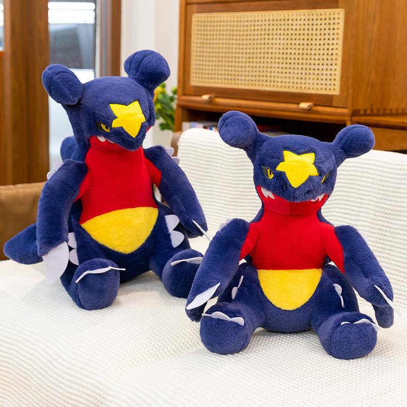 Toy Plush Garchomp With Pp Cotton And Embroidery Design For Gift Kids