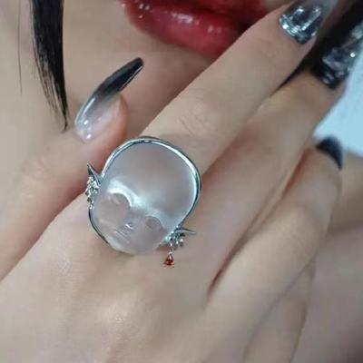 Bague réglable pour le visage de bébé, anneaux ouverts, à la mode, en alliage, cadeau pour femme, petite amie