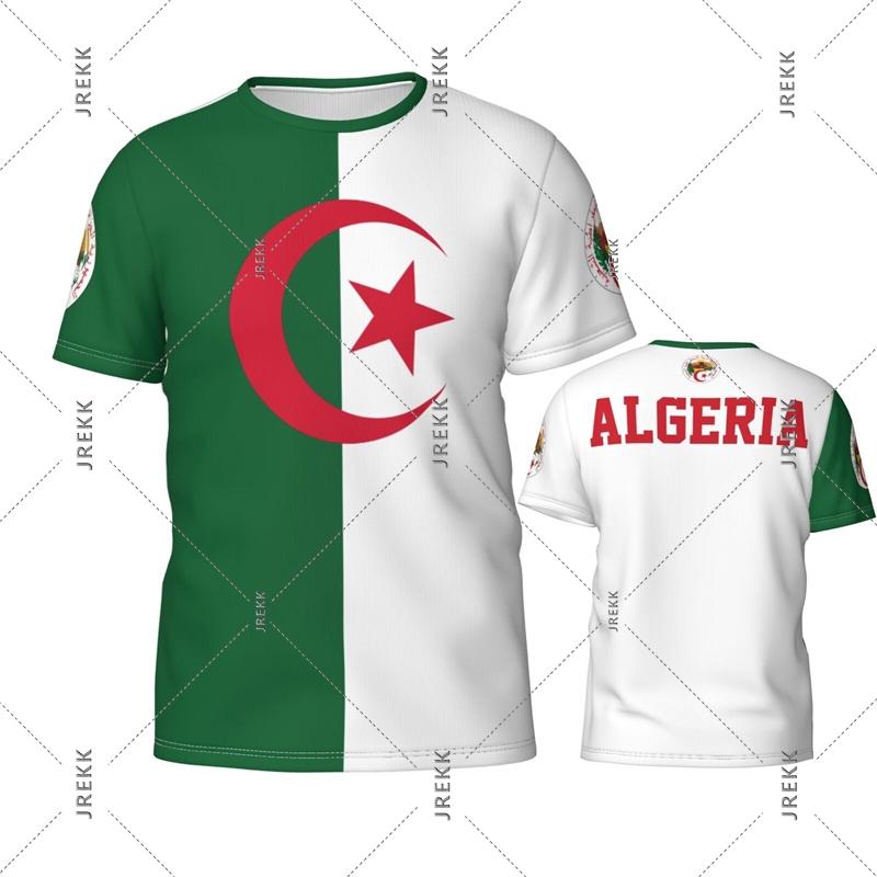 Algeria Flag T-shirt Men Women Patriotic Graffiti Print Short Sleeve Green T Shirts Casual Summer Street Football Tee Top 2025