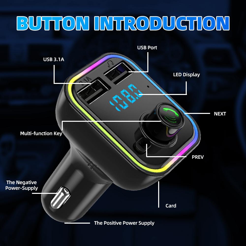 Încărcător Auto USB Dual Încărcător Rapid Culoare 3.0 3.1a Încărcare Rapidă Pentru Iphone14 13 Samsung Adaptor Type C În Mașină