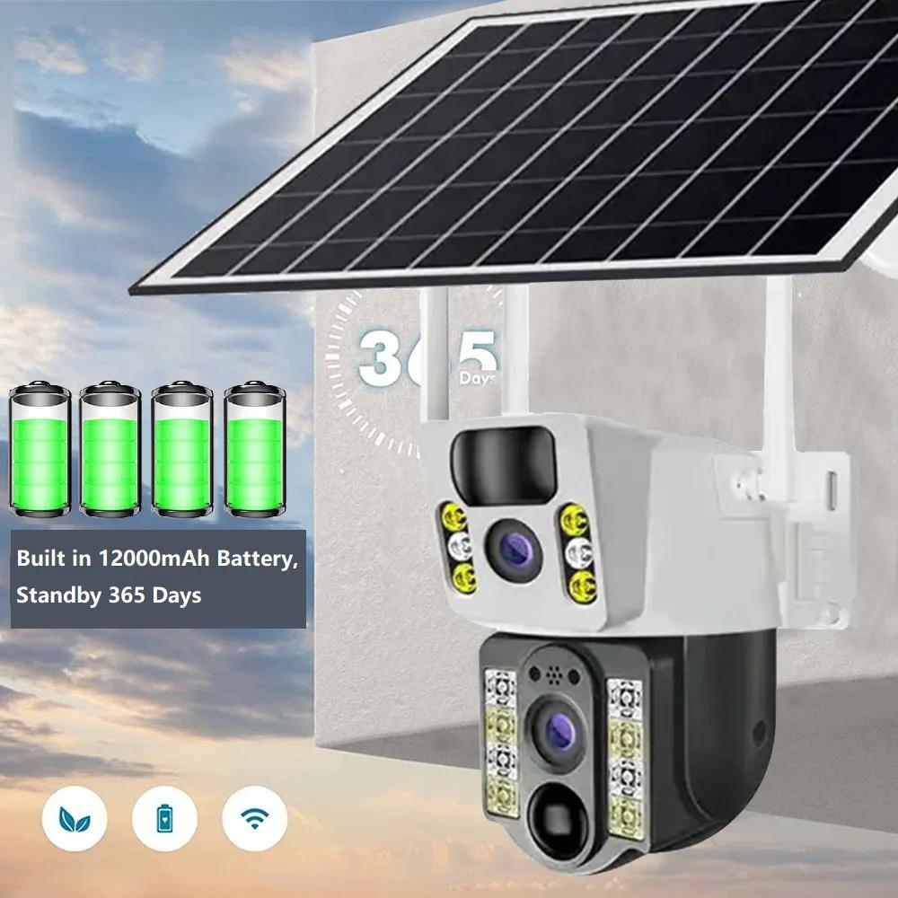2025 V380Pro 8MP 4K Solar-Akku-WLAN-Kamera Außenbereich Auto-Tracking Personenerkennung Solarenergie Überwachung Drahtlose Kamera