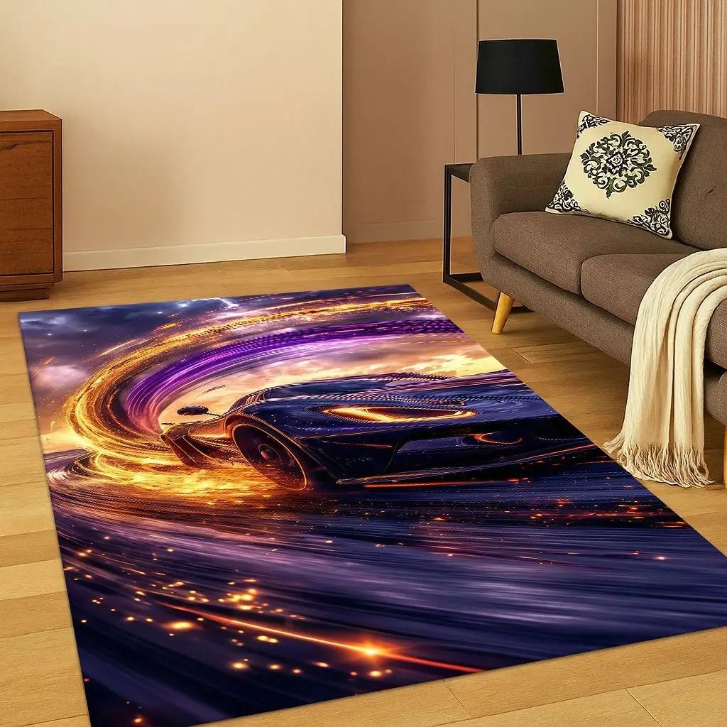 Sports Car Racing Car Carpet Rug for Playroom Living Room Bedroom Home  Kitchen Doormat Decor Living Room Decoration Carpet