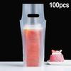 100Pcs Clear Plastic Packaging Bag Single/Double Cup Coffee Take-Away Bags Milk Tea Beverage Storage Bags Tote Carrier Pouches