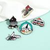 15-Piece Cartoon Alloy Brooch Set for Jackets, Hats, Backpacks