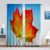 Autumn Fall Season Maple Leaves Orange Sheer Curtain for Living Room Voile for Window Blinds Bedroom Tulle Drape Kitchen Curtain
