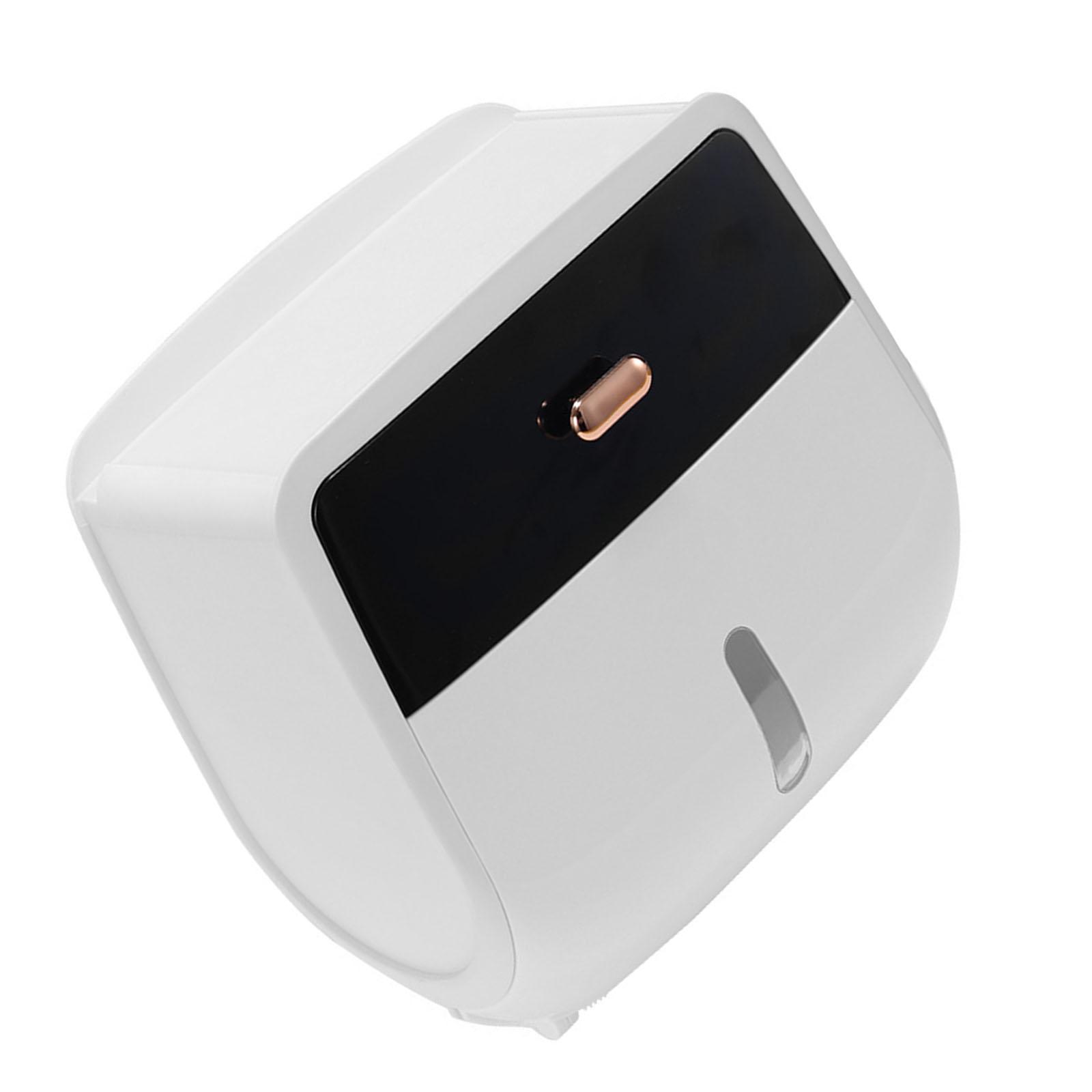 

Wall Mounted Bathroom Tissue Dispenser Compact Bathroom Tissue Holder with Storage Rack Durable Paper Dispenser Case чорний