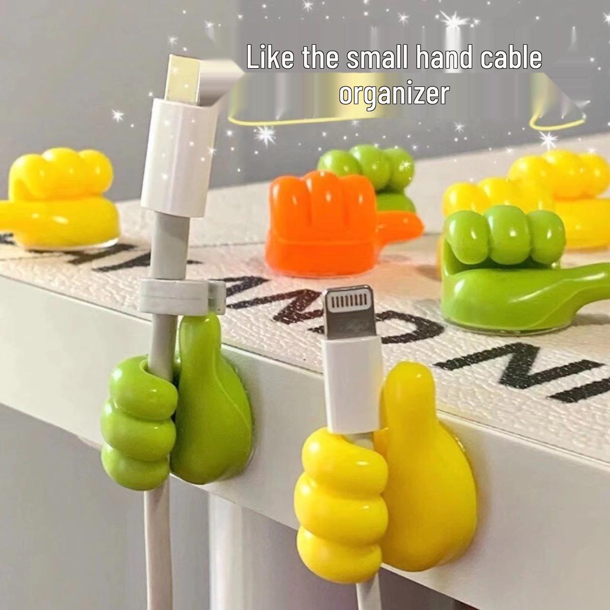 Adhesive Wall-Mounted Thumb Hook for Bathroom & Dorm Cable Organization