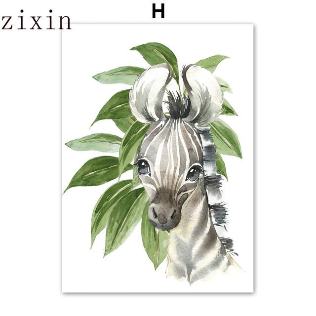 Niedlicher Löwe, Giraffe, Zebra, Gepard, Dschungeltiere, Wandkunst, Leinwand, nordische Poster, Malerei und Drucke, Wandbilder, Kinderzimmer-Dekoration