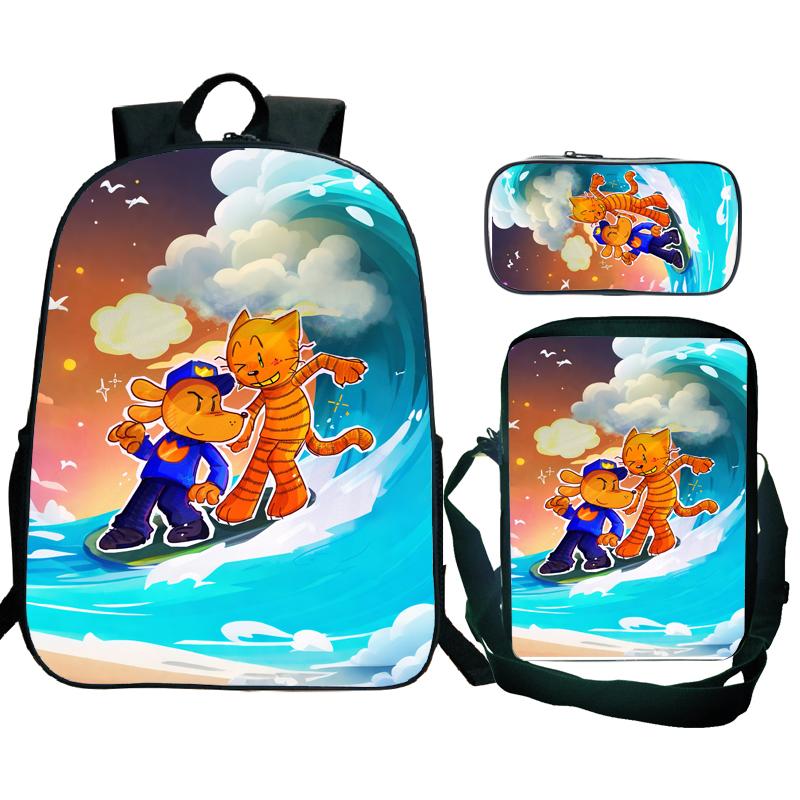 3 Stück Dog Man Rucksack Herren Jugendliche Port Reiserucksack Studenten Schule Umhängetasche Dogman Trend Laptop Rucksack