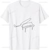 Pianist Design One-Line Grand Piano T-Shirt  Unisex Summer Streetwear Tops Customizable Funny Shirt Camiseta Hombre