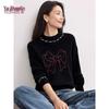 YUZHAOLIN Women's Bow-Knot Print Knit Sweater