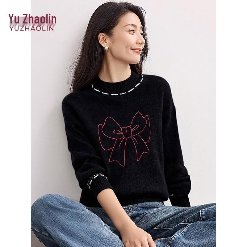 YUZHAOLIN Women's Bow-Knot Print Knit Sweater