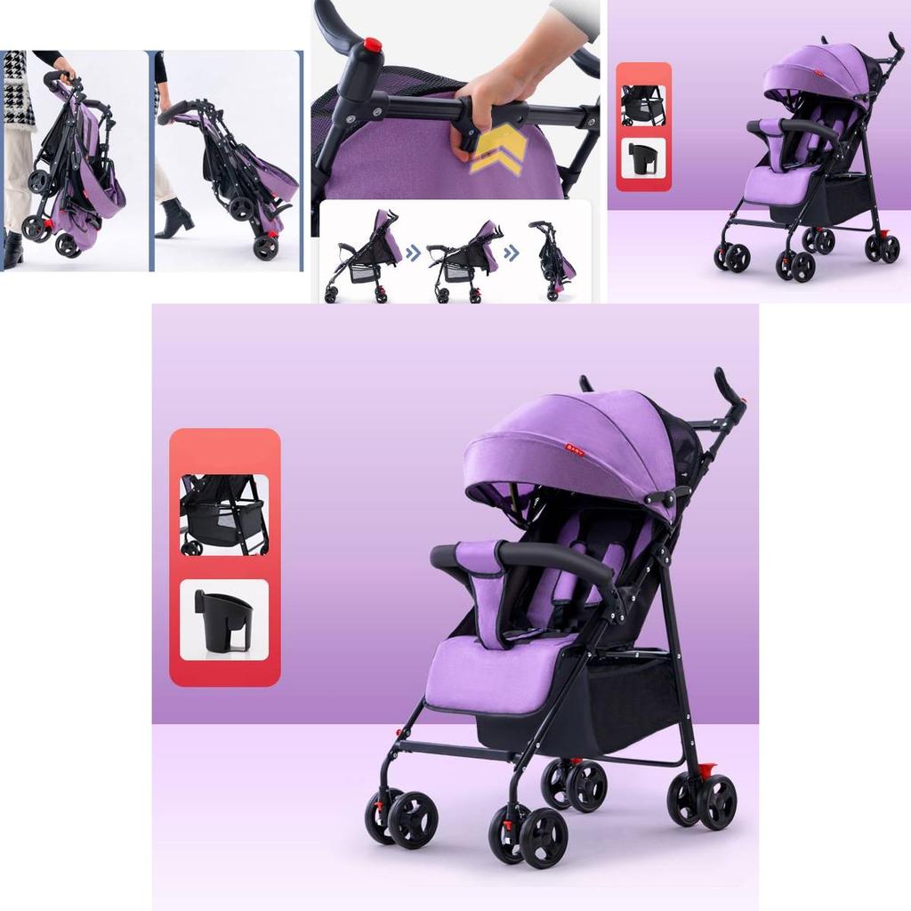 Lightweight Versatile Baby Stroller With Reclining Seat And Easy Folding Design For Comfortable Travel