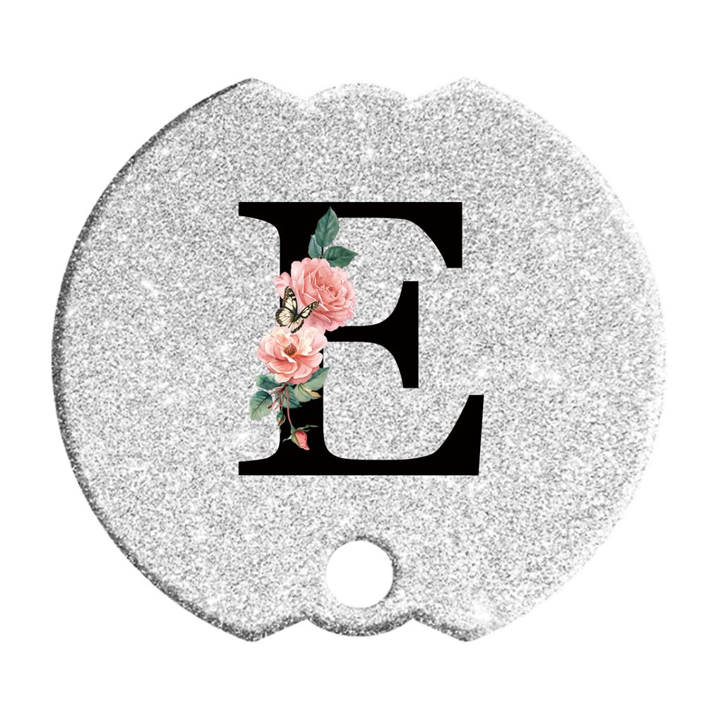 Tumblers Name Plates for Stanley Tumblers 40 Oz Cup Lid H2.0,Cup Lid Topper Round Acrylic Name ID Plate Glitter Silvery