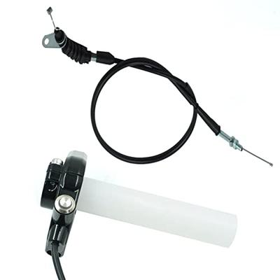 RCRBT Motorrad Fahrrad Gasgriff High Throttle Set mit Hupenknopf & 31" Gaszug (Schwarz)