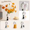 Ceramic Cat Paw Vase Flower Pot Tabletop Decoration for Living Room Office Home Desk Flower Arrangement Container