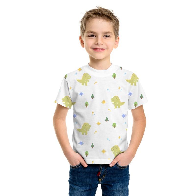 2026Summer Children's Clothing T-Shirt for Boy Animal Printing Funny Dinosaur Short Sleeve Girls Tops Tees Cartoon Kids Clothes