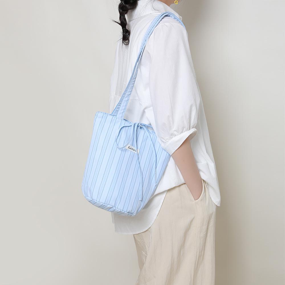 Korean-style Laid-back Cloth Bag Bucket Bag, Academic Artistic Single-shoulder Tote Bag