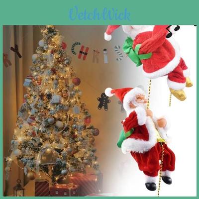 Adorable peluche eléctrico de Papá Noel con características únicas de gateo y colores vibrantes para la decoración navideña.