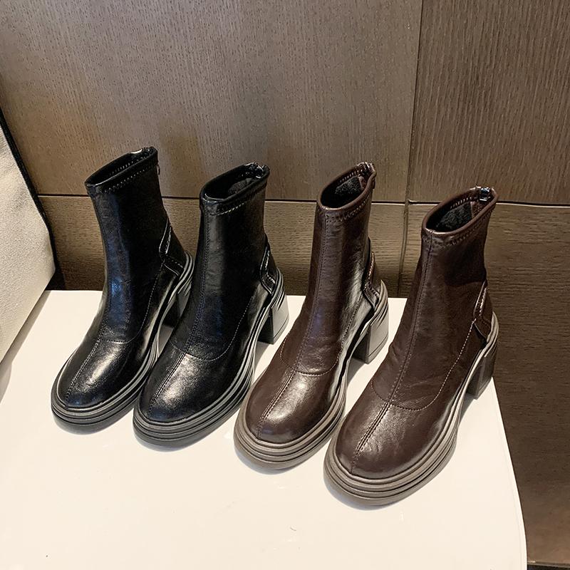 Fashion High Heels Women Short Boots Designer Classical Shoes for Woman 2025 Winter New Chelsea Ankle Boots Elegant Zapatillas De Mujer