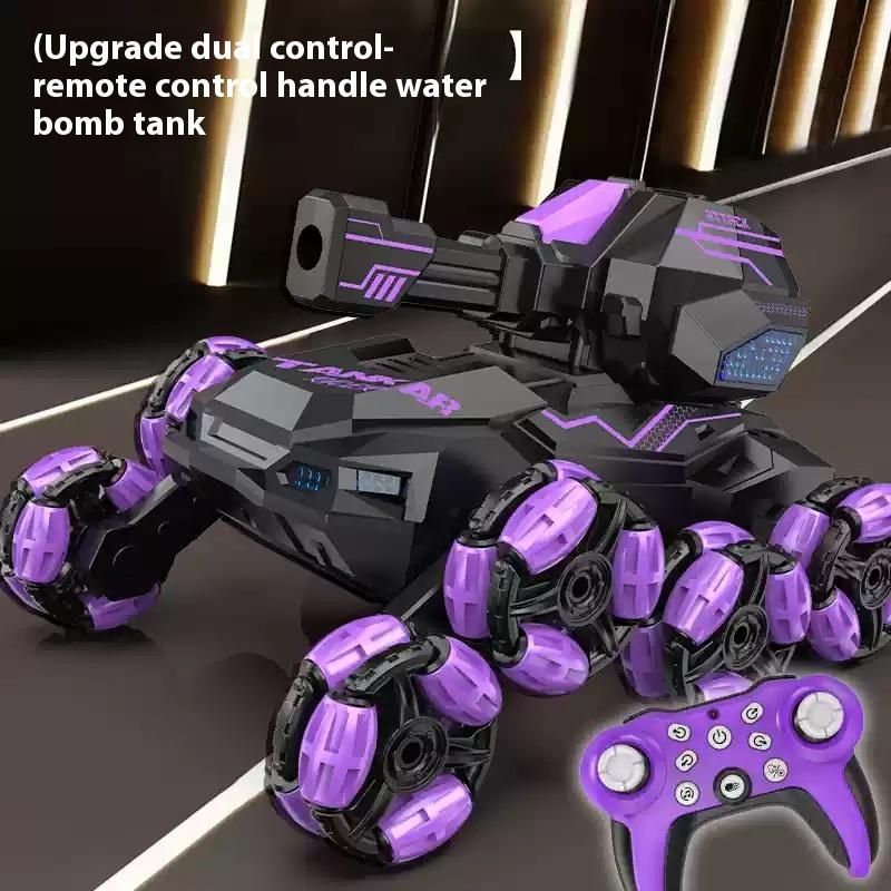 Remote controlled tank vehicle gesture sensing drift can fire water bombs, six wheel four-wheel drive off-road climbing toy