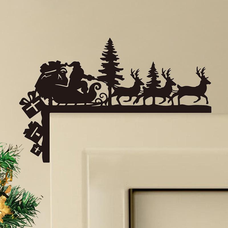 New Christmas atmosphere lintel decoration sticker self-adhesive party door wall sticker elk switch sticker