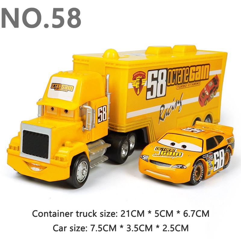 Pixar Cars Truck Model Car 1/55 Die Casting Eugene Carbureski Container Trucks Racing Toy Birthday Gifts Kids Toys Collectibles