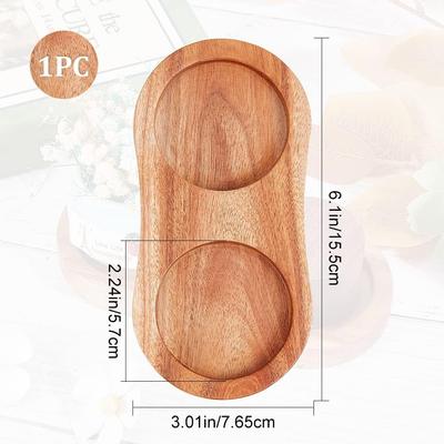 GORGECRAFT Wooden Salt and Pepper Mill Tray Acacia Wood Tray Peper Mill Holder Mills & Shakers Salt & Pepper Grinder Rest for 2 Mills Accessories