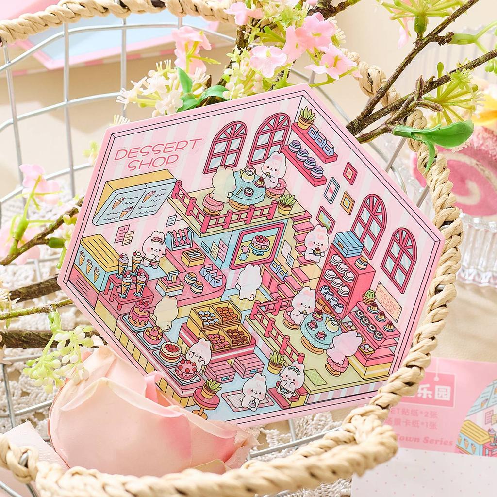 2pcs fun 3d landscape sticker Planner Creativity Decorative Hand Account Hand Account Scrapbooking material