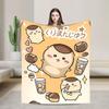 Cute Chiikawa Racco Blanket Fleece Printed Usagi Hachiware Breathable Soft Throw Blankets for Sofa
