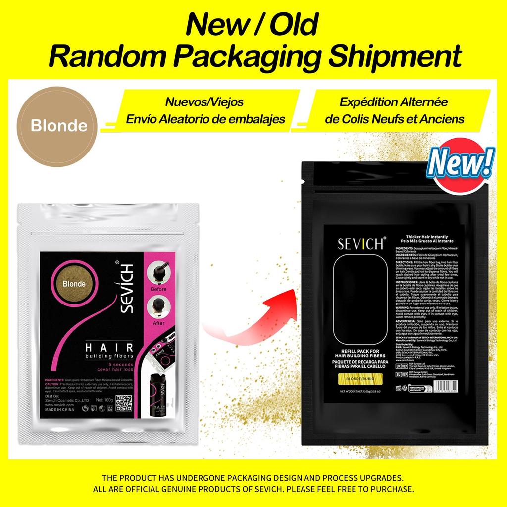 SEVICH 100g Hair Fibers Refill Bag Keratin Instant Hair Growth Powder Hair Building Fiber Hair Regrowth Powder Hair Loss Product