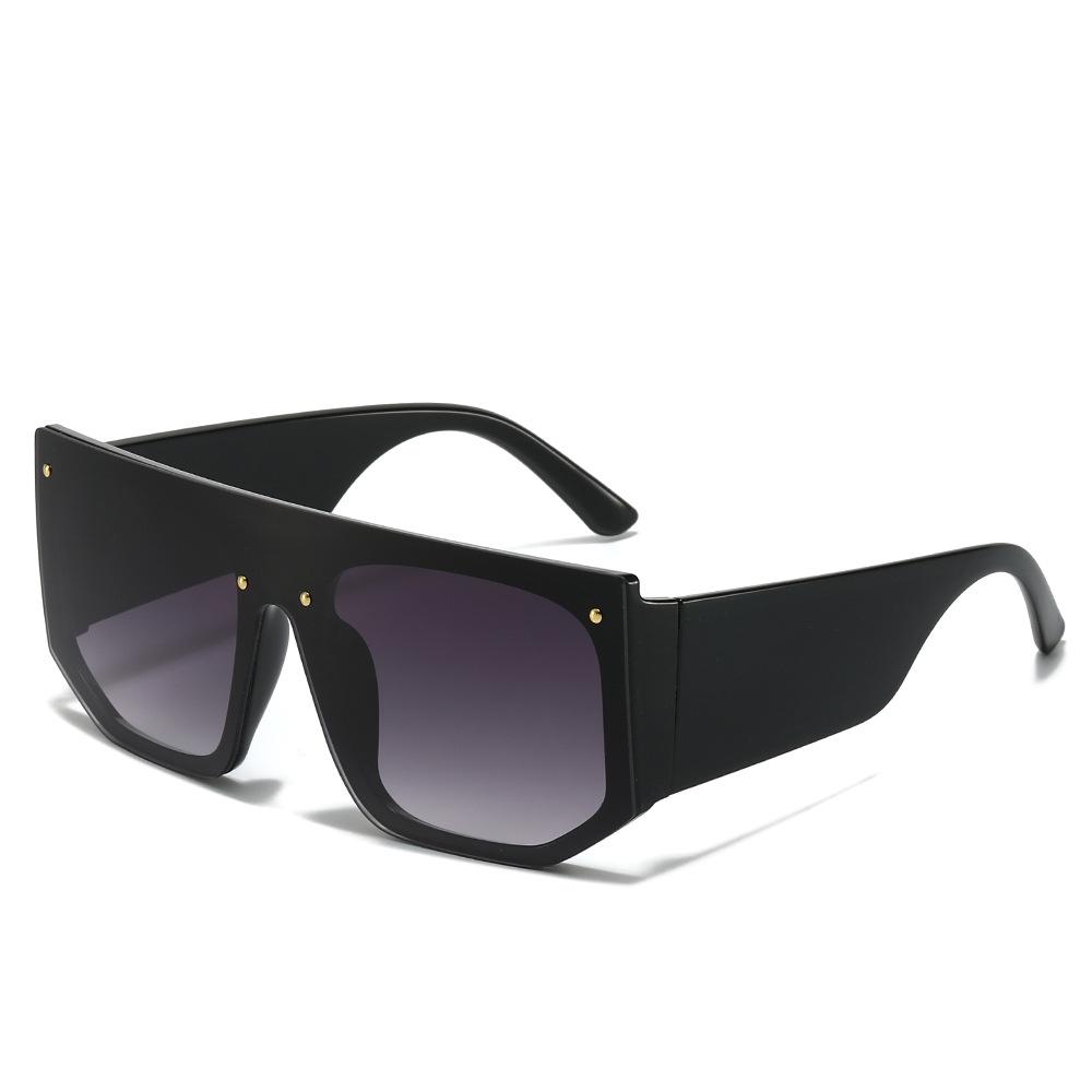 Designer Square Sunglasses Men Women Panel Lens Flat Top Personality One Pieces Lens Cool UV400 Shades Street Y2K