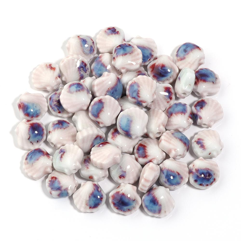 5pcs/lot Small Shell Ceramic Beads Color Cute Spacer Charms Bead for DIY Necklace Bracelet Earring Jewelry Making Accessories