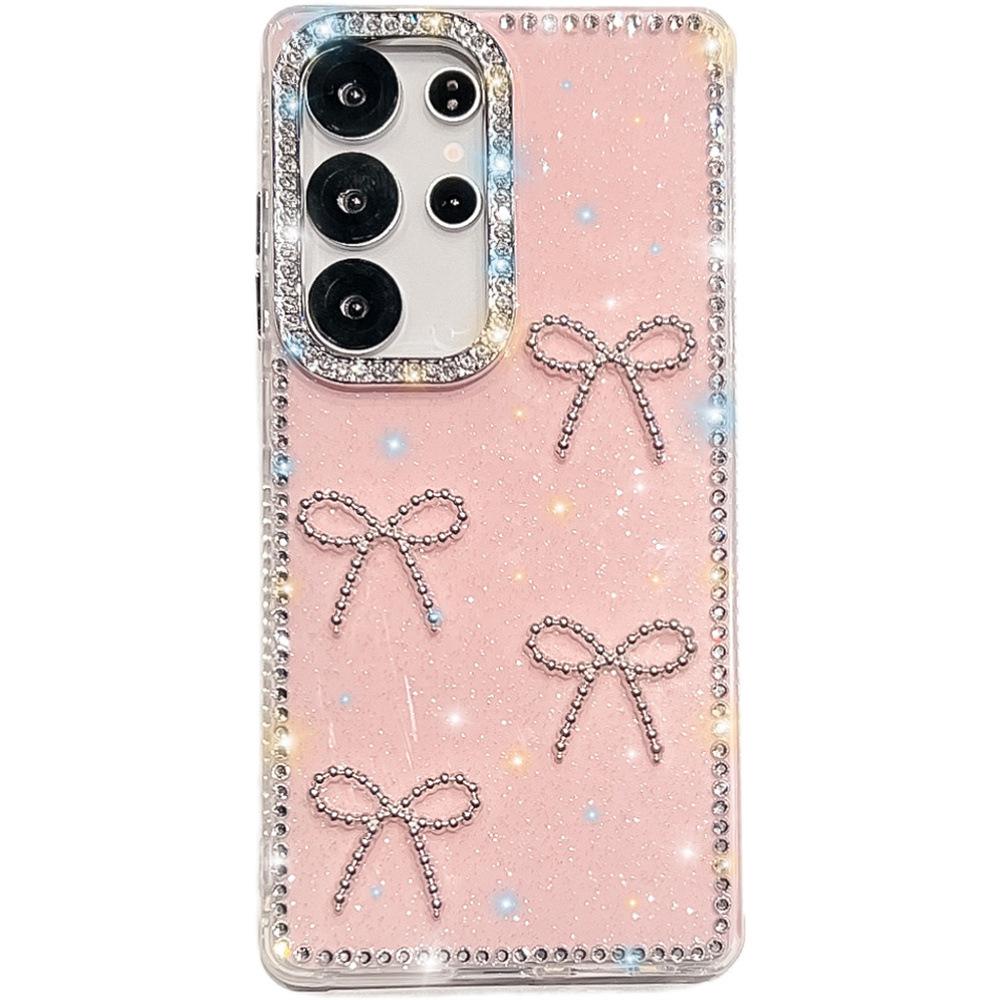 Apple iPhone 11PRO Samsung A11 mobile phone case S11FE/S11 handmade rhinestone with diamond bow